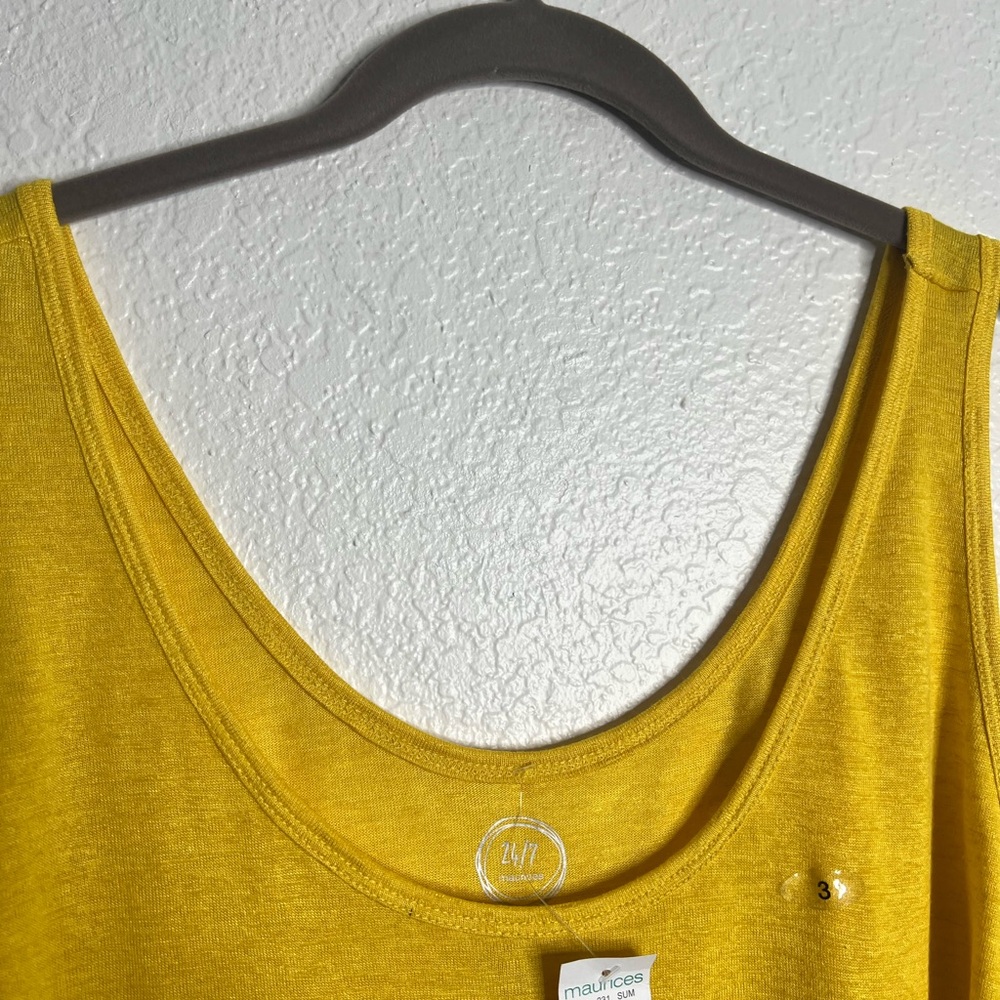NWT Maurices Yellow Basic Tank Top Size 3X - Picture 4 of 6
